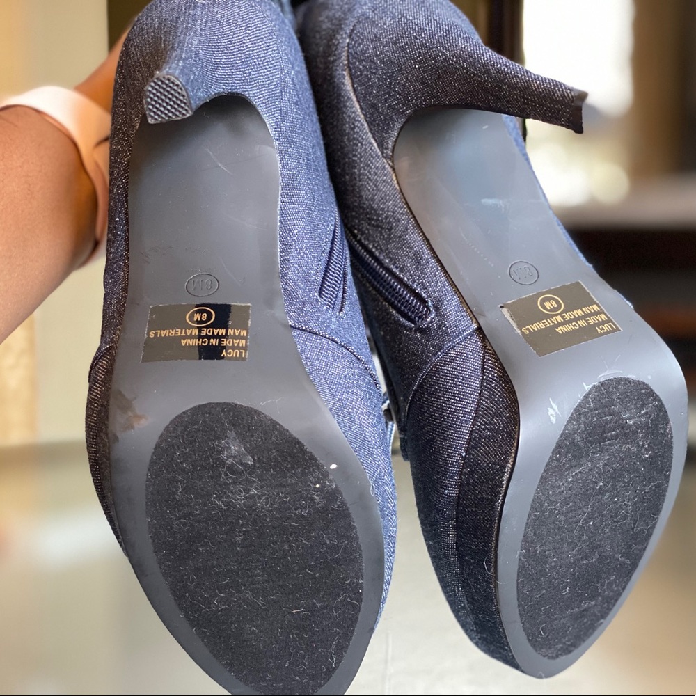 NEW Denim Jean Boots - Picture 6 of 7